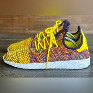 Adidas Pharrel Tennis Hu Sneakers Shoes Multi-Color BY2673 Mens Sz 10.5